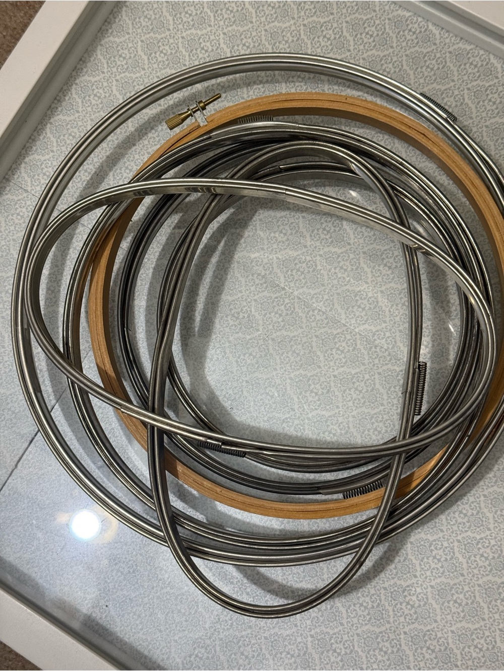 Unbranded Stainless Steel and Wood Tone Decorative Hoops - Set for Home Accents